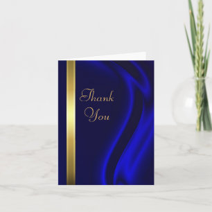 Marquis Blue Silk Gold Dank je Notecard Bedankkaart