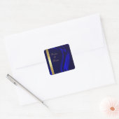 Marquis Blue Silk Gold Save The Date Sticker (Envelop)