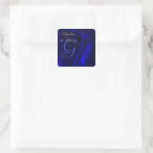 Marquis Blue Silk Square Monogram Sticker (Tas)
