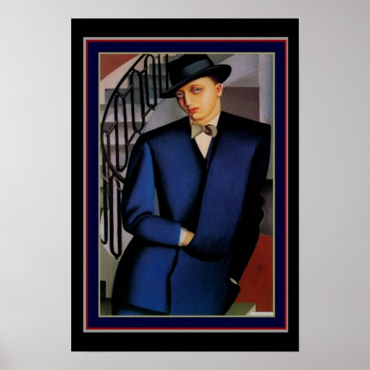 "Marquis d'Afflito" Art Deco Portret van Lempicka Poster (Voorkant)