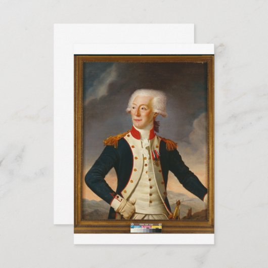 Marquis De Lafayette Portret Save The Date (Voorkant / Achterkant)