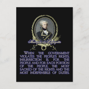 Marquis de Lafayette Quote on Insurrection Briefkaart