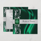 Marquis Emerald Silk Green Jewel-uitnodiging Kaart (Voorkant / Achterkant)