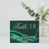 Marquis Green Jewel Tafelnummer Briefkaart (Staand voorkant)