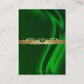 Marquis Green Silk Gold Guest Info Visitekaartje (Achterkant)