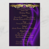 Marquis Paars Silk Gold Scroll WeddenMenu Menu (Voorkant)
