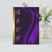 Marquis Paarse Silk Gold RSVP-kaart RSVP Kaartje (Staand voorkant)