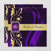 Marquis Paarse Silk Gold Scroll Jewel Kaart (Voorkant / Achterkant)