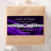 Marquis Paarse Zijde Zilver Wijn Trouwlabel Etiket (Insitu)