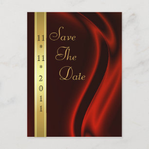 Marquis Red Silk Gold redt de datum Briefkaart