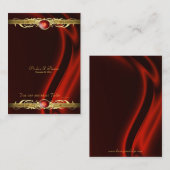 Marquis Red Silk Gold Scroll Table Plaatskaart Plaatskaartje (Voorkant / Achterkant)
