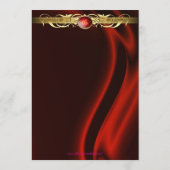 Marquis Red Silk Gold Scroll Weddenmenu Menu (Achterkant)