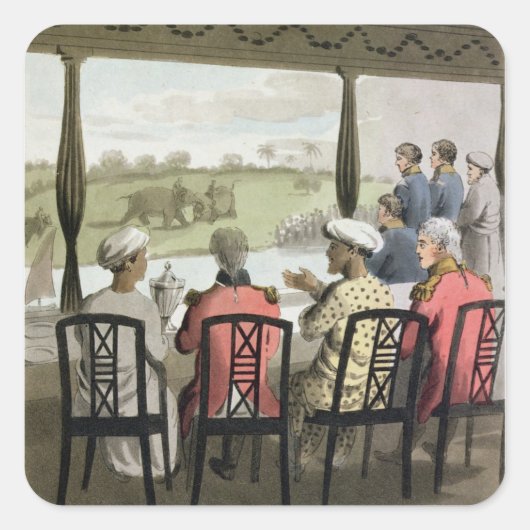 Marquis Wellesley and his Suite, at the Nabob of O Vierkante Sticker (Voorkant)