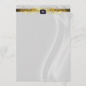 Marquis White Silk Gold Scroll Weddenmenu Menu (Achterkant)