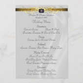 Marquis White Silk Gold Scroll Weddenmenu Menu (Voorkant)