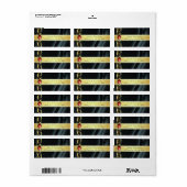 Marquis Zwart & Goud Zijde Ruby Adresetiketten Etiket (Full Sheet)
