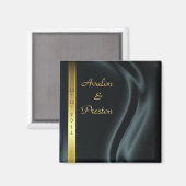 Marquis Zwart Zijde Goud Save The Date Magnet (Voorkant / Achterkant)