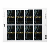Marquis Zwart Zijde Gouden Scroll Wijn Trouwlabel Etiket (Full Sheet)
