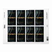 Marquis Zwart Zijde Ruby Scroll Wijn Trouwlabel Etiket (Full Sheet)