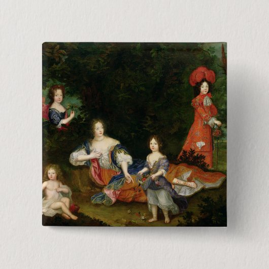 Marquise de Montespan Vierkante Button 5,1 Cm (Voorkant)