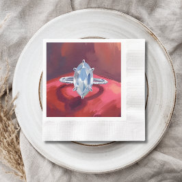 Marquise Diamanten Verlovingsring Rood Aquarel Servet