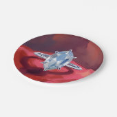 Marquise Diamond Engagement Ring Red Watercolor Papieren Bordje (Gekanteld)