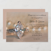 Marquise Diamond Ring Engagement Party Kaart (Voorkant / Achterkant)