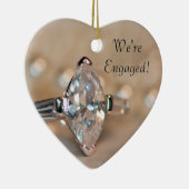 Marquise Diamond Ring Verloving Keramisch Ornament (Rechts)