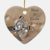 Marquise Diamond Ring Verloving Keramisch Ornament (Achterkant)