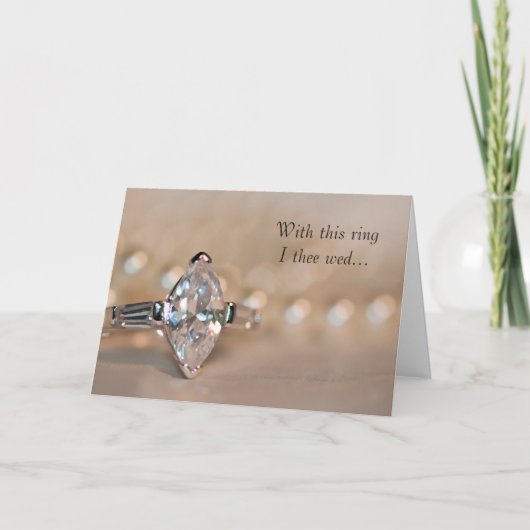 Marquise Diamond Ring Wedding Invitation (Voorkant)