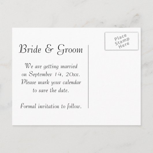 Marquise Diamond Ring Wedding Save the Date Aankondigingskaart (Achterkant)