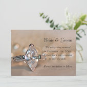 Marquise Diamond Ring Wedding Save the Date Kaart (Staand voorkant)