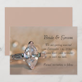 Marquise Diamond Ring Wedding Save the Date Kaart (Voorkant / Achterkant)