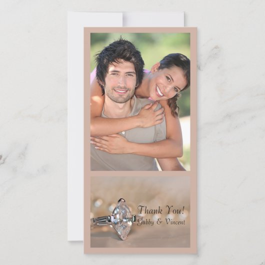 Marquise Diamond Verloving Ring Bruiloft Dank u Bedankkaart (Voorkant)