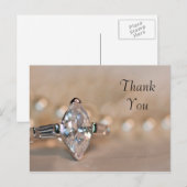 Marquise Diamond Verloving Ring Dank u Briefkaart (Voorkant / Achterkant)