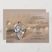 Marquise Diamond Verloving Ring Wedding Kaart (Voorkant / Achterkant)