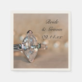 Marquise Diamond Verloving Ring Wedding Servetten (Voorkant)