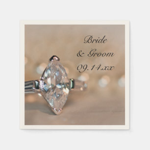 Marquise Diamond Verloving Ring Wedding Servetten