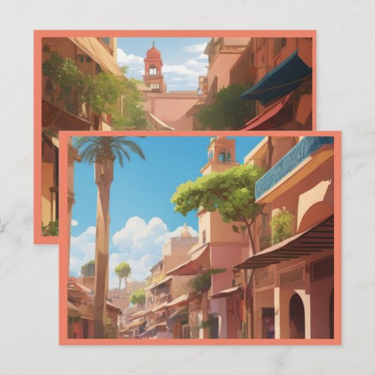 Marrakech AI schilderkunst Briefkaart (Voorkant / Achterkant)