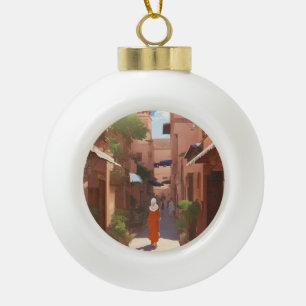 Marrakech AI schilderkunst Keramische Bal Ornament
