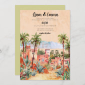 Marrakech Bruiloft Uitnodiging bestemming bruiloft (Voorkant / Achterkant)