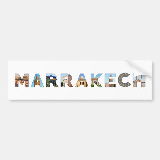 marrakech city marokko symbool tekst landteken bumpersticker (Voorkant)