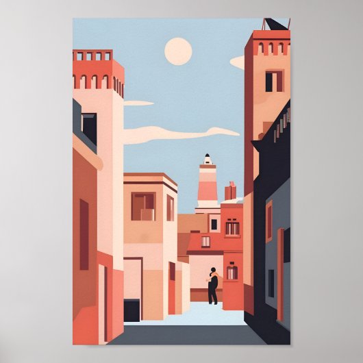 Marrakech Elegantie 4K Landschap Cityscape Poster (Voorkant)