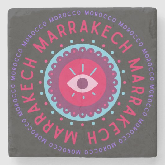 Marrakech Eyes Stenen Onderzetter (Voorkant)