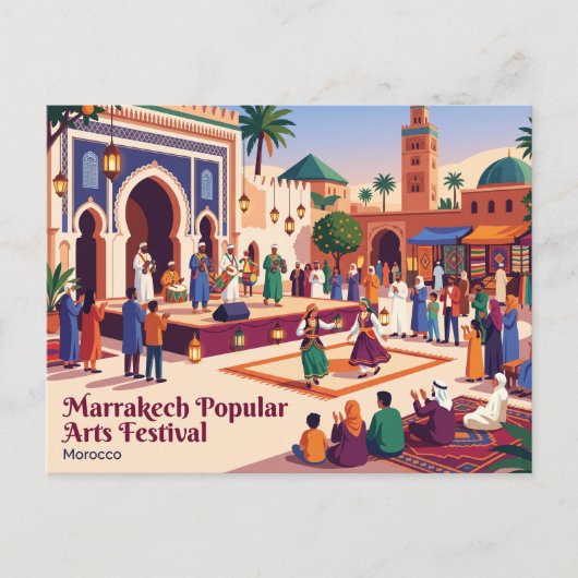 Marrakech Festival voor Volkskunst Marokko Briefkaart (Voorkant)