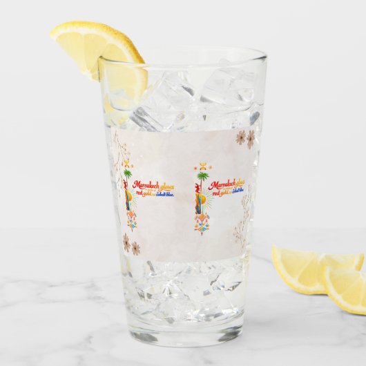 Marrakech gloeit – Levendige Marokkaanse kunst T-s Glas (Voorkant ijs)