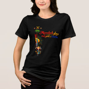 Marrakech gloeit – Levendige Marokkaanse kunst T-s Tri-Blend Shirt
