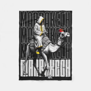 Marrakech Kameel Zonsondergang Marokko Vlag Marrak Fleece Deken
