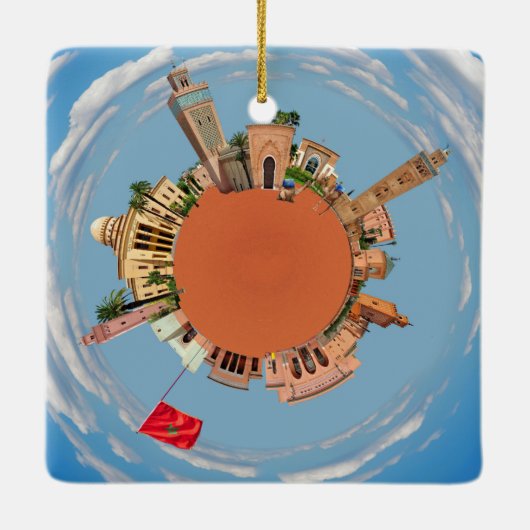 marrakech - klein marokko - reistoeristenplan keramisch ornament (Achterkant)