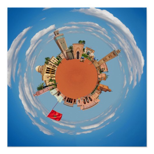 marrakech - klein marokko - reistoeristenplan poster (Voorkant)